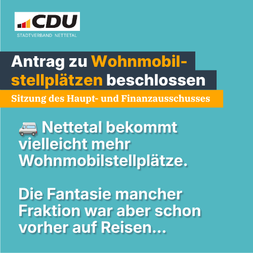 CDU-Antrag beschlossen: Nettetal soll Konzept für dezentrale Wohnmobilstellplätze entwickeln