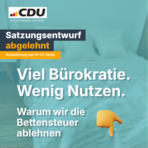CDU Nettetal sieht sich bei der Bettensteuer bestätigt